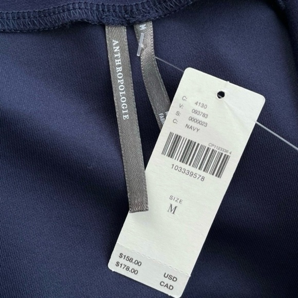 Anthropologie Long-Sleeve Cowl-Back Maxi Dress Navy Blue Medium NWT - Picture 10 of 13